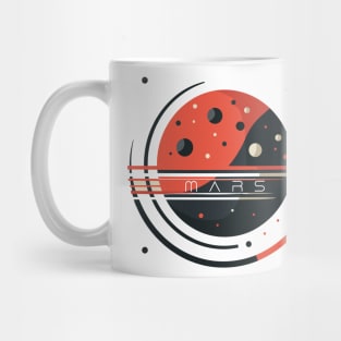 Minimalist Mars Logo, Outer Space Milky Way Astronomy Art Mug